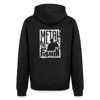 Metalldetektor Schatzsucher - Unisex Premium Bio Zip Hoodie - Schwarz - Hinten - Nico (187cm)