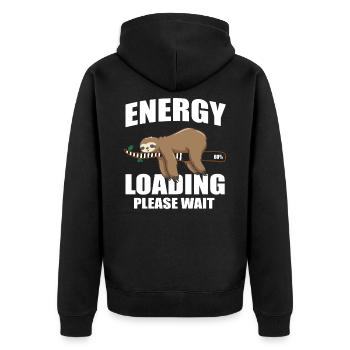 Energy Invites Sloth Sloth Chiller Gift - Unisex Premium Organic Zip Hoodie - black - Back - Nico (187cm)