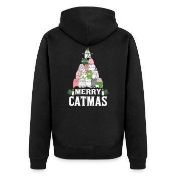 Noël t-shirt de Noël Félin - Veste à capuche bio Premium Unisexe - noir - Dos - Nico (187cm)