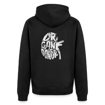 Organ donor - Unisex Premium Organic Zip Hoodie - black - Back - Nico (187cm)