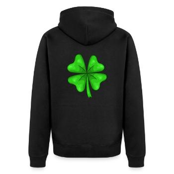 Shamrock good luck - Unisex Premium Organic Zip Hoodie - black - Back - Nico (187cm)