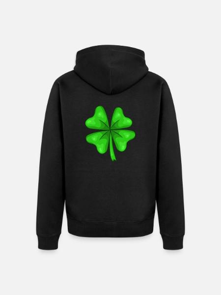 Shamrock good luck - Unisex Premium Organic Zip Hoodie - black