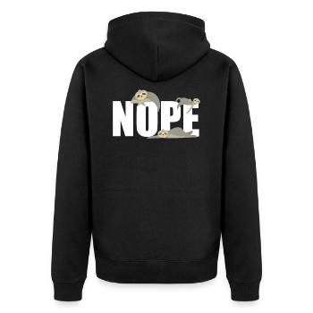 Lustiges Faultier Liebhaber Faultiere Geschenk - Unisex Premium Bio Zip Hoodie - Schwarz - Hinten - Nico (187cm)