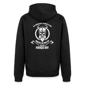Viking Vikings Proverbe Bart - Veste à capuche bio Premium Unisexe - noir - Dos - Nico (187cm)