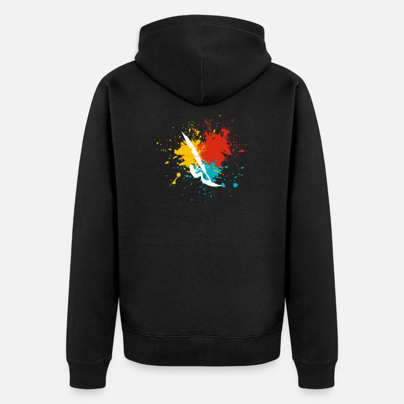 Windsurfen Windsurfer - Unisex Premium Bio Zip Hoodie - Schwarz