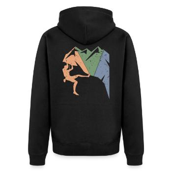 Grimpeur cadeau alpiniste escalade montagnes - Veste à capuche bio Premium Unisexe - noir - Dos - Nico (187cm)