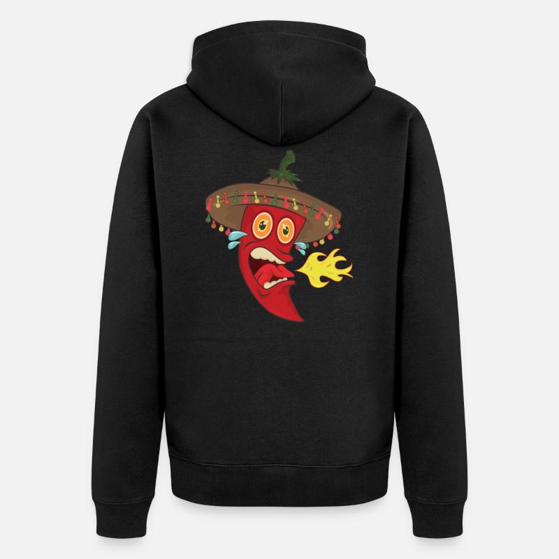 Chef cuisinier au piment - Veste à capuche bio Premium Unisexe - noir