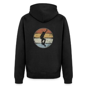 Skateboard patineur vintage - Veste à capuche bio Premium Unisexe - noir - Dos - Nico (187cm)