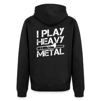 Drôle je joue du trombone heavy metal - Veste à capuche bio Premium Unisexe - noir - Dos - Nico (187cm)