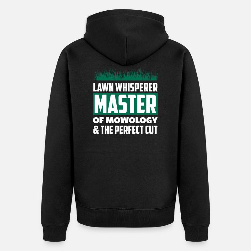 Rasen Flüsterer Lustiges Gärtner Geschenk - Unisex Premium Bio Zip Hoodie - Schwarz