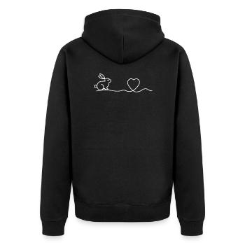 Easter dwarf ram rabbit heart gift - Unisex Premium Organic Zip Hoodie - black - Back - Nico (187cm)