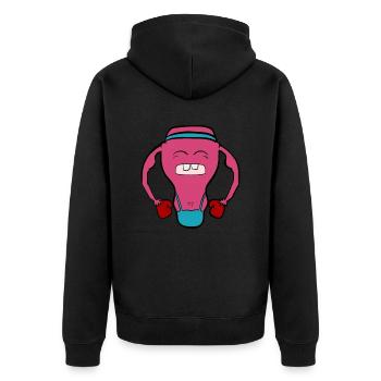 Féminisme utérus féministe - Veste à capuche bio Premium Unisexe - noir - Dos - Nico (187cm)