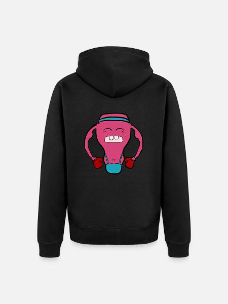Gebärmutter Feminismus Feministin - Unisex Premium Bio Zip Hoodie - Schwarz
