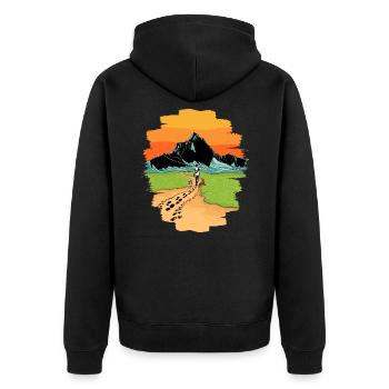 Mountains dog walking dog walk kids dog gift - Unisex Premium Organic Zip Hoodie - black - Back - Nico (187cm)