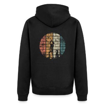 Jäger Jagdhund vintage - Unisex Premium Bio Zip Hoodie - Schwarz - Hinten - Nico (187cm)