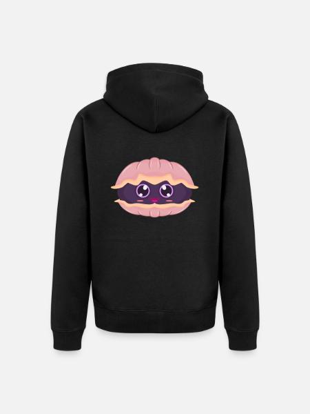 Oyster clam - Unisex Premium Organic Zip Hoodie - black