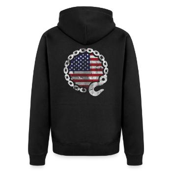 Lustiges Abschlepper Abschleppwagenfahrer Geschenk - Unisex Premium Bio Zip Hoodie - Schwarz - Hinten - Nico (187cm)
