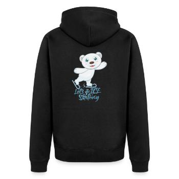 Eislaufen Schlittschuhe Eisbär - Unisex Premium Bio Zip Hoodie - Schwarz - Hinten - Nico (187cm)