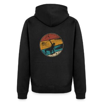 Tir à l'arc vintage - Veste à capuche bio Premium Unisexe - noir - Dos - Nico (187cm)