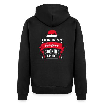 This Is My Christmas Cooking Shirt Gift Idea - Unisex Premium Organic Zip Hoodie - black - Back - Nico (187cm)