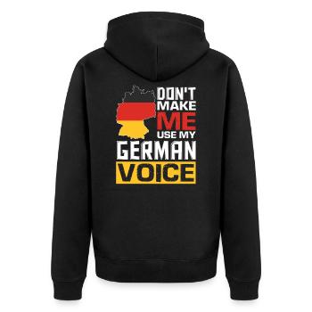 Citations allemandes drôles allemand parlant allemand - Veste à capuche bio Premium Unisexe - noir - Dos - Nico (187cm)