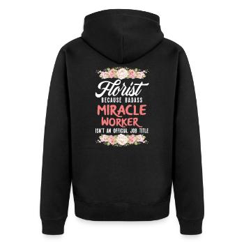 Cadeau de fleurs de jardinier fleuriste drôle fleuriste - Veste à capuche bio Premium Unisexe - noir - Dos - Nico (187cm)