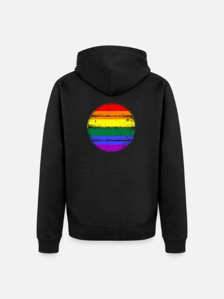 LGBT rainbow flag rainbow - Unisex Premium Organic Zip Hoodie - black