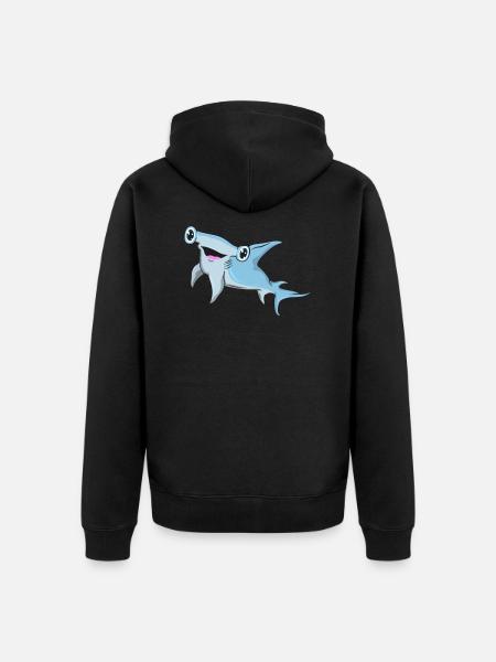 Hammerhead shark - Unisex Premium Organic Zip Hoodie - black