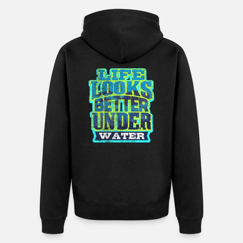 Taucher Tauchen - Veste à capuche bio Premium Unisexe - noir
