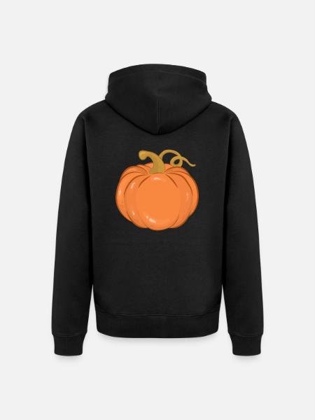pumpkin - Unisex Premium Organic Zip Hoodie - black