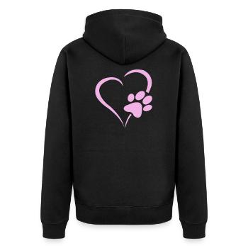 Dogs paws heart puppy paws gift - Unisex Premium Organic Zip Hoodie - black - Back - Nico (187cm)