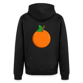 orange - Unisex Premium Organic Zip Hoodie - black - Back - Nico (187cm)