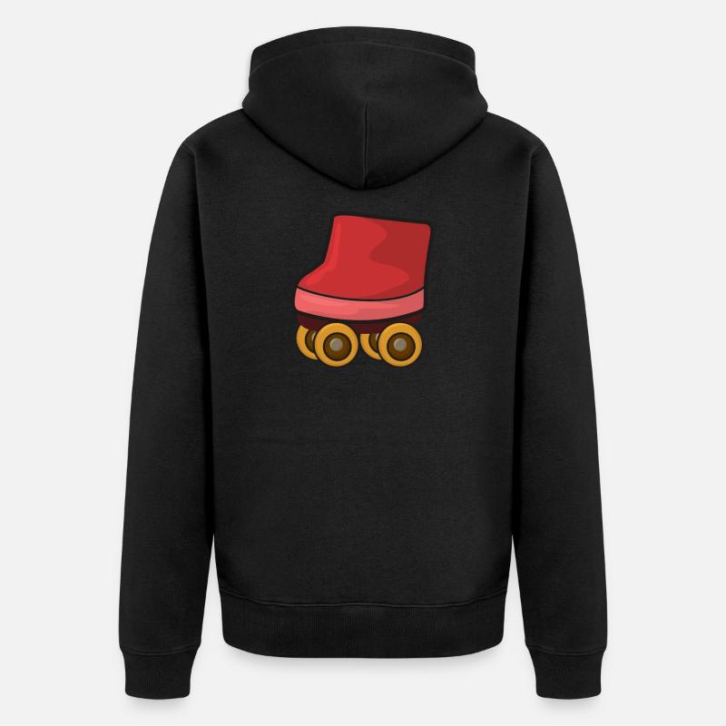 Roller skate roller skating - Unisex Premium Organic Zip Hoodie - black