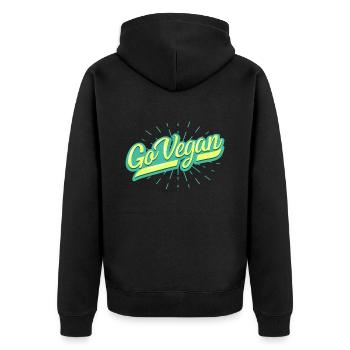 Vegan - Veste à capuche bio Premium Unisexe - noir - Dos - Nico (187cm)