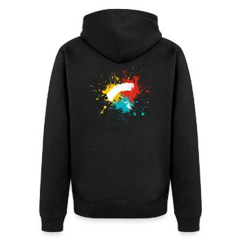 Paragliding Gleitschirmfliegen - Unisex Premium Bio Zip Hoodie - Schwarz - Hinten - Nico (187cm)
