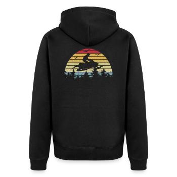Motoneige Retro Skidoo - Veste à capuche bio Premium Unisexe - noir - Dos - Nico (187cm)