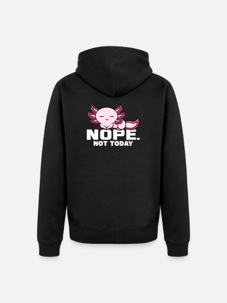 Axolotl Querzahnmolch Schwanzlurch Geschenk - Unisex Premium Bio Zip Hoodie - Schwarz