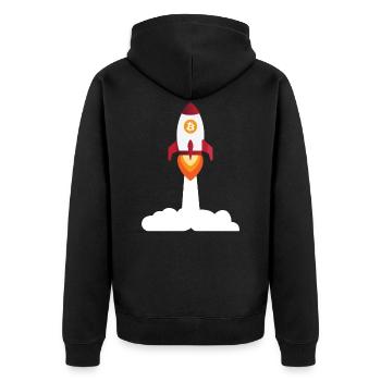 Bitcoin Rocket - Bitcoins de crypto-monnaie - Veste à capuche bio Premium Unisexe - noir - Dos - Nico (187cm)