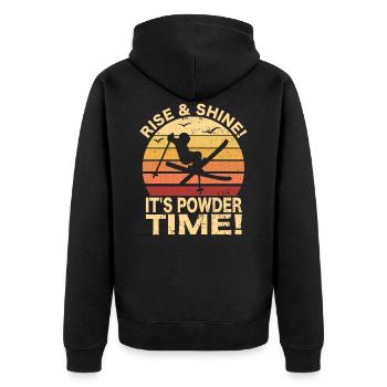 Skifahrer Freestyle-Ski Wintersport Skiing Spruch - Unisex Premium Bio Zip Hoodie - Schwarz - Hinten - Nico (187cm)