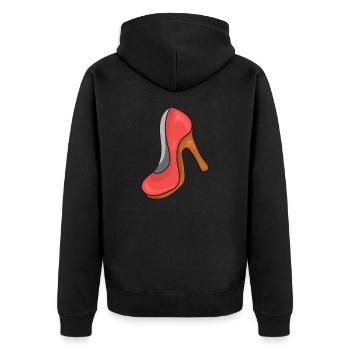 High Heels - Unisex Premium Bio Zip Hoodie - Schwarz - Hinten - Nico (187cm)