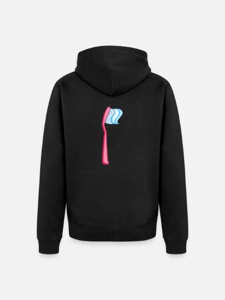 Toothbrush - Unisex Premium Organic Zip Hoodie - black