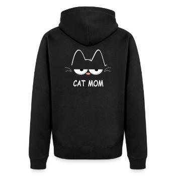 CAT MOM Cadeau Katen Mama pour les propriétaires de chats - Veste à capuche bio Premium Unisexe - noir - Dos - Nico (187cm)