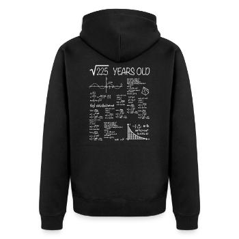 15th birthday math gift idea square root - Unisex Premium Organic Zip Hoodie - black - Back - Nico (187cm)