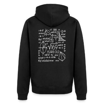 13th birthday 13 years math math student - Unisex Premium Organic Zip Hoodie - black - Back - Nico (187cm)