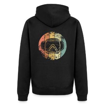 Lunettes de plongée vintage - Veste à capuche bio Premium Unisexe - noir - Dos - Nico (187cm)