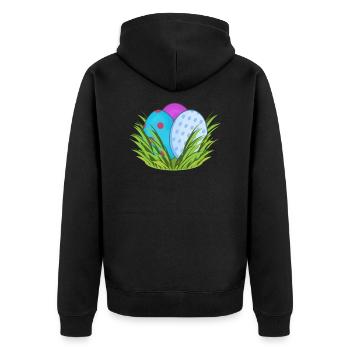 Easter Easter eggs Easter nest - Unisex Premium Organic Zip Hoodie - black - Back - Nico (187cm)