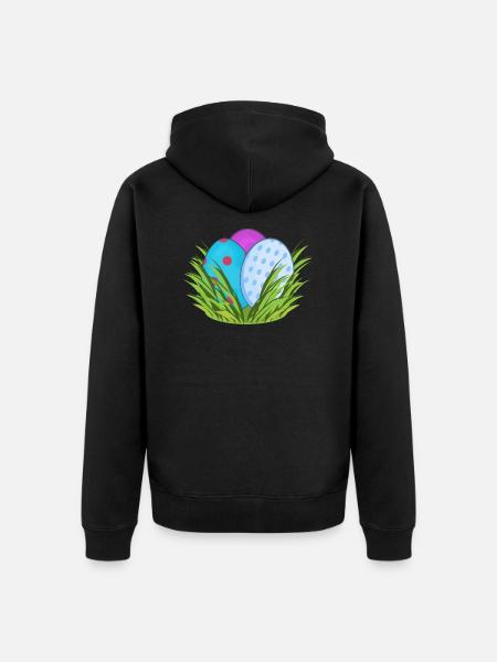 Easter Easter eggs Easter nest - Unisex Premium Organic Zip Hoodie - black
