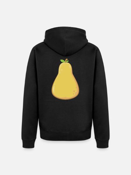 pear - Unisex Premium Organic Zip Hoodie - black