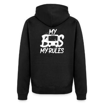 Bus driver bus - Unisex Premium Organic Zip Hoodie - black - Back - Nico (187cm)