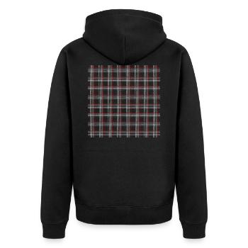 German sports fabric tartan - Unisex Premium Organic Zip Hoodie - black - Back - Nico (187cm)